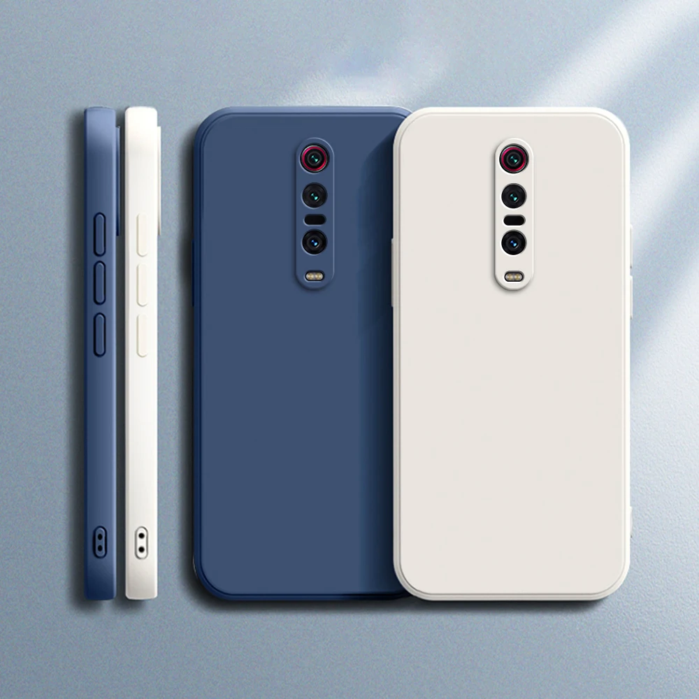 Funda de teléfono suave y lisa para Xiaomi 9T Pro 9TPro M1903F10G, Fundas de silicona líquida de Color caramelo, funda protectora Original cuadrada de lujo