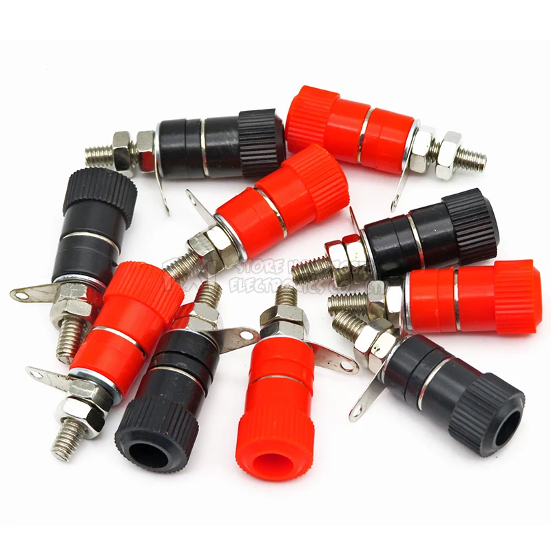 5 uds bloques de terminales JS-910B 4MM negro rojo FDKJGECF conector de Terminal vinculante poste conector Banana amplificador Jack montaje