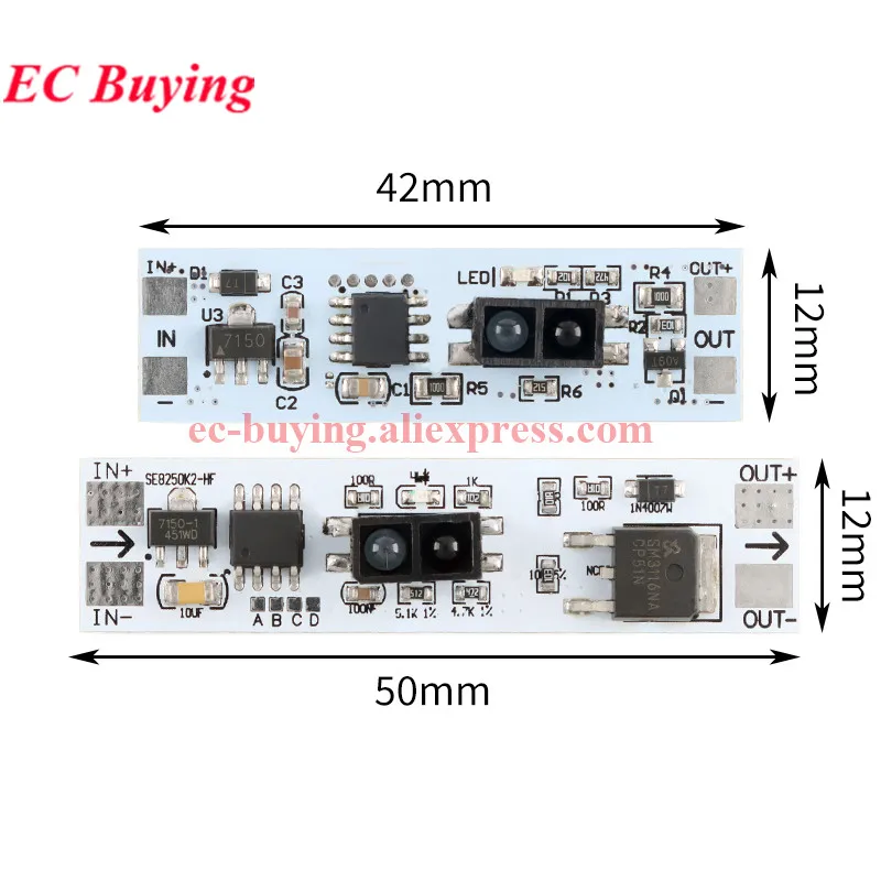 Sensor de escaneo de corta distancia, Interruptor táctil capacitivo, módulo de interruptor de Sensor de movimiento PIR, voltaje constante 3A para hogar inteligente, 10 Uds./1 ud. - imagen 5
