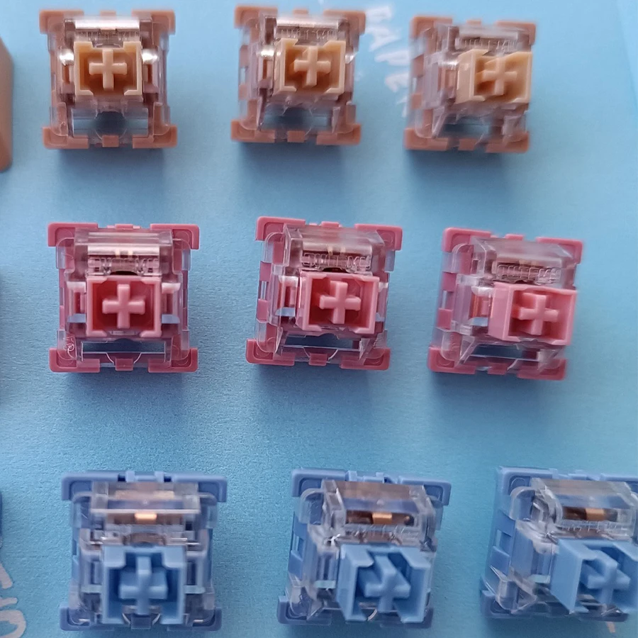 Interruptores Outemu, interruptor de teclado mecánico lubricado, 3 pines, silencioso, lineal, táctil, leche, té de melocotón, interruptor RGB MX personalizado para juegos - imagen 3