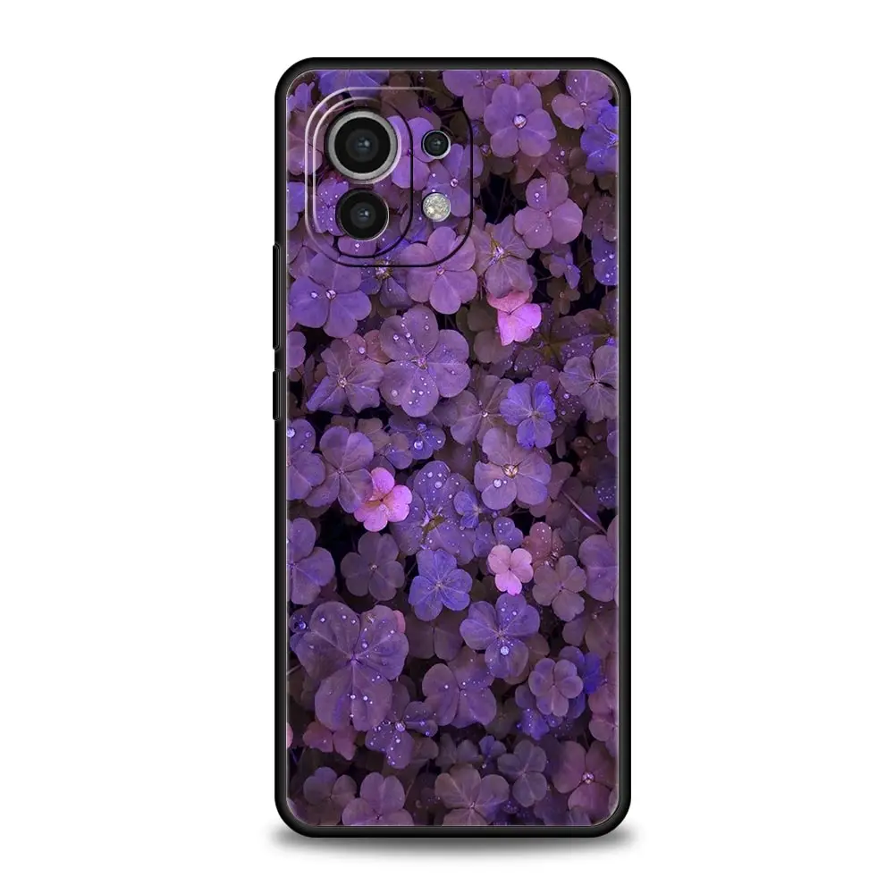 Funda de teléfono para Xiaomi Mi 14, 13, 12, 11 Lite, 13T, 12T, 11x, 11T, 10T Pro, 9T, Note 10 Lite, de silicona suave funda negra, flor 12 - imagen 5