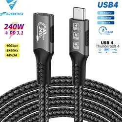 Cable Extensión USB-C 40Gbps – 8K 240W PD3.1 Thunderbolt 4/3