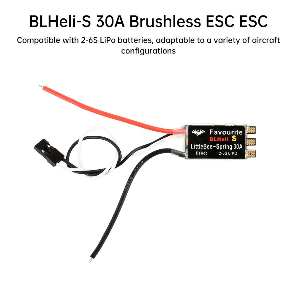 BLHeli-s FVT Little bee SPRING 20A 30A ESC sin escobillas 2-6S admite multicóptero DSHOT - imagen 5