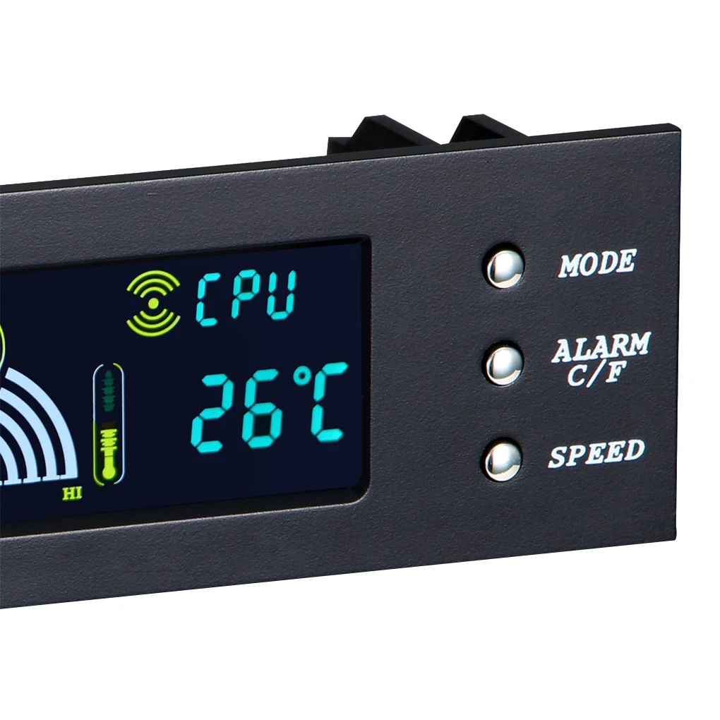Controlador de velocidad del ventilador de PC de 5,25 pulgadas, 12V, pantalla de temperatura, Panel frontal LCD para ordenador, controlador duradero, Control del ventilador refrigerado por aire - imagen 4