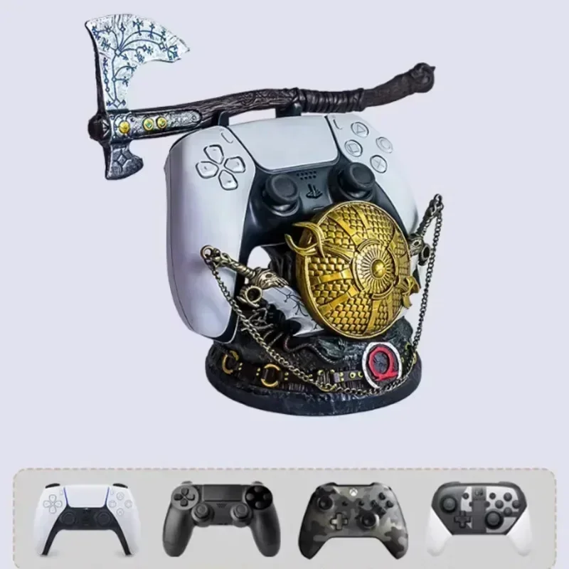 Soporte de almacenamiento para controlador PS5/PS4, soporte para mando God of War Kratos, hacha leviatiana, hoja caos, soporte para controlador de resina, regalos para niños - imagen 2