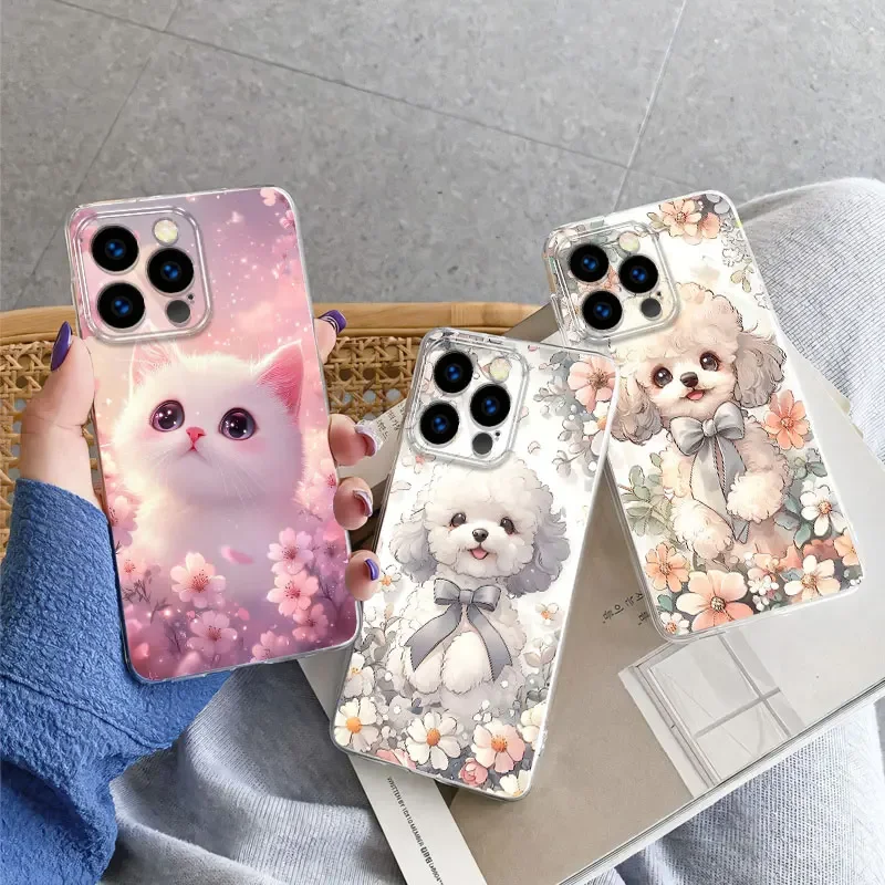 Para iPhone 14 13 Pro Max 14 Plus funda de teléfono de lujo para iPhone 13 14 Pro 13 Mini flor cubierta protectora de silicona suave transparente - imagen 5