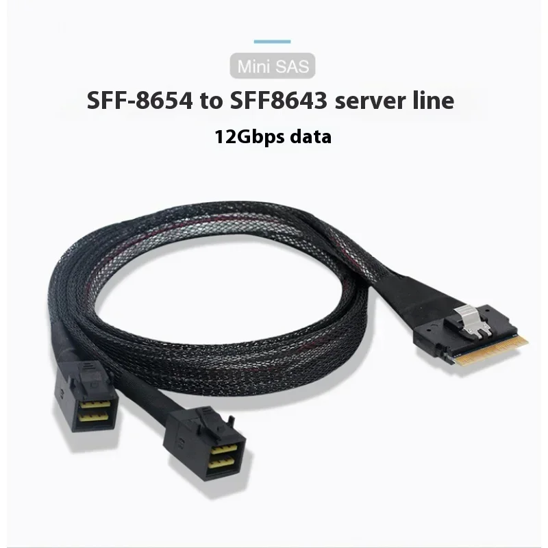 SFF-8654 8i a 2 puertos 8654 8611 8643 OCULINK SAS 8087 Cable de datos de disco duro a 4i 8i PCI-E NVMe Cable de servidor de tarjeta adaptadora - imagen 3
