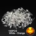 100pcs White-Orange