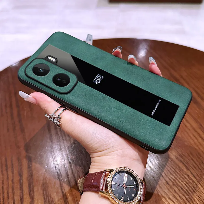 Funda para IQOO Neo 11, piel de oveja de lujo, textura de cuero PU, antideslizante, suave, a prueba de golpes, para VIVO IQOO Neo11, Capa de parachoques - imagen 2