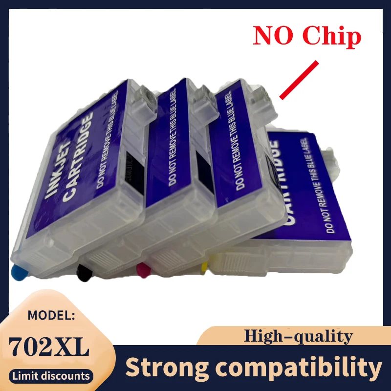 Cartucho de tinta sin Chip T702 T702XL 702 para impresora Epson, XP-4100, XP-5100, WF-2850, WF-2860, WF-3720, WF-3733, WF-3730 - imagen 2