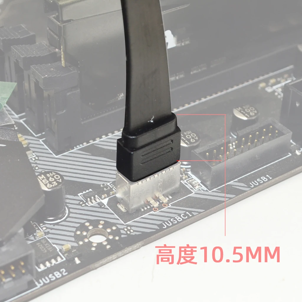 Cable de panel frontal USB 3,2, Cable de extensión de conector tipo E a tipo C, Cable adaptador GEN2 * 2 de 20Gbps con tornillo de 30cm/50cm - imagen 5