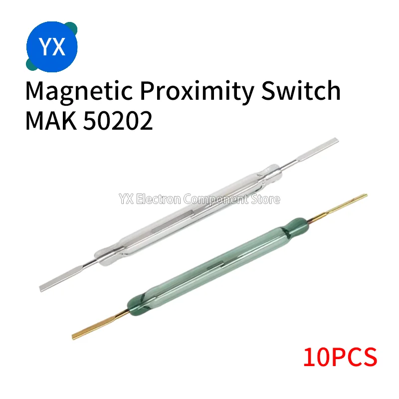 10 Uds MKA50202 tubo de láminas 5*50MM tipo normalmente abierto alta potencia alta corriente 5A 250W sensor interruptor de control magnético MKA50202