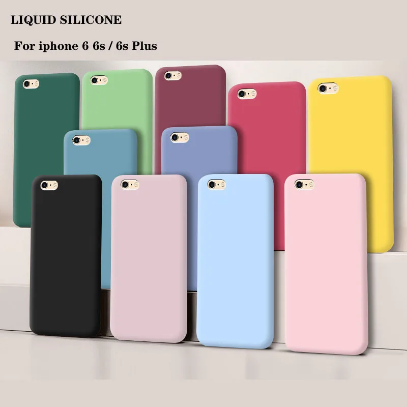 Funda Original Fundas para iphone 6 6s, funda protectora trasera de silicona líquida a prueba de golpes para iphone6 Plus