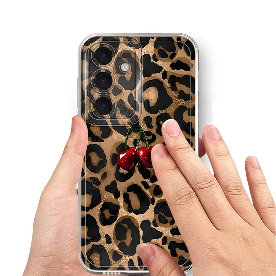 Funda de teléfono suave para Samsung Galaxy S22 FE Note 20 Ultra 10 S25 Edge S24 S23 Ultra S20 Plus S21 Premium estampado de leopardo - imagen 5