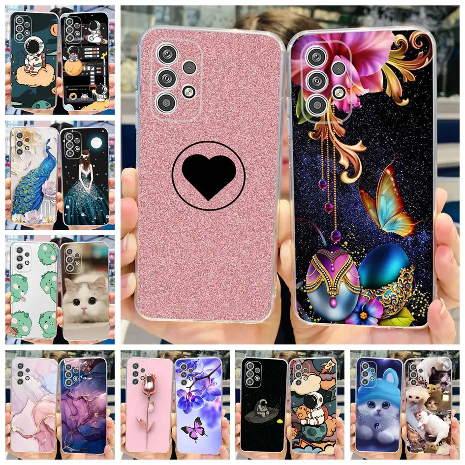 Para Samsung Galaxy A23 5G funda bonita de dibujos animados de mariposa funda transparente de silicona suave para Samsung A23 4G A 23 SM-A235F SM-A236B Fundas