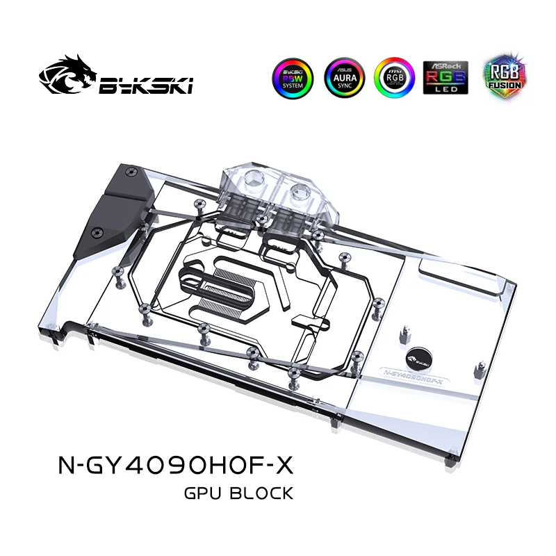 Bykski N-GY4090HOF-X bloque de agua para GALAX GeForce RTX 4090 HOF OCLAB Plus tarjeta GPU/radiador de refrigeración de cobre sincronización RGB - imagen 2