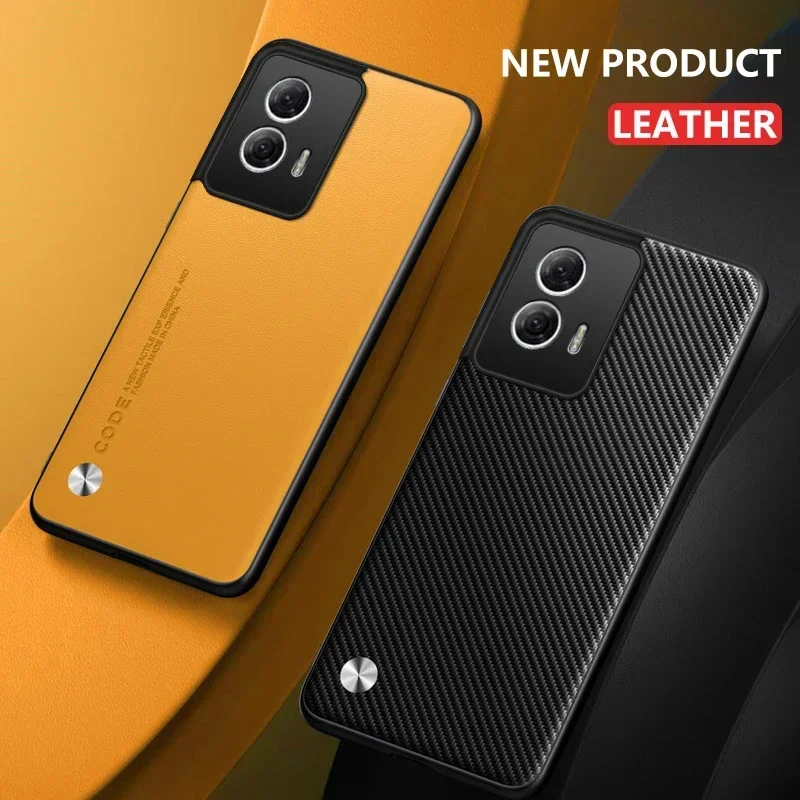 Leather Case for Motorola Moto G85 Carbon Fiber Matte Silicone Protection Hard Full Camera Phone Cover MotorolaMotoG85 XT2427-3 - imagen 4
