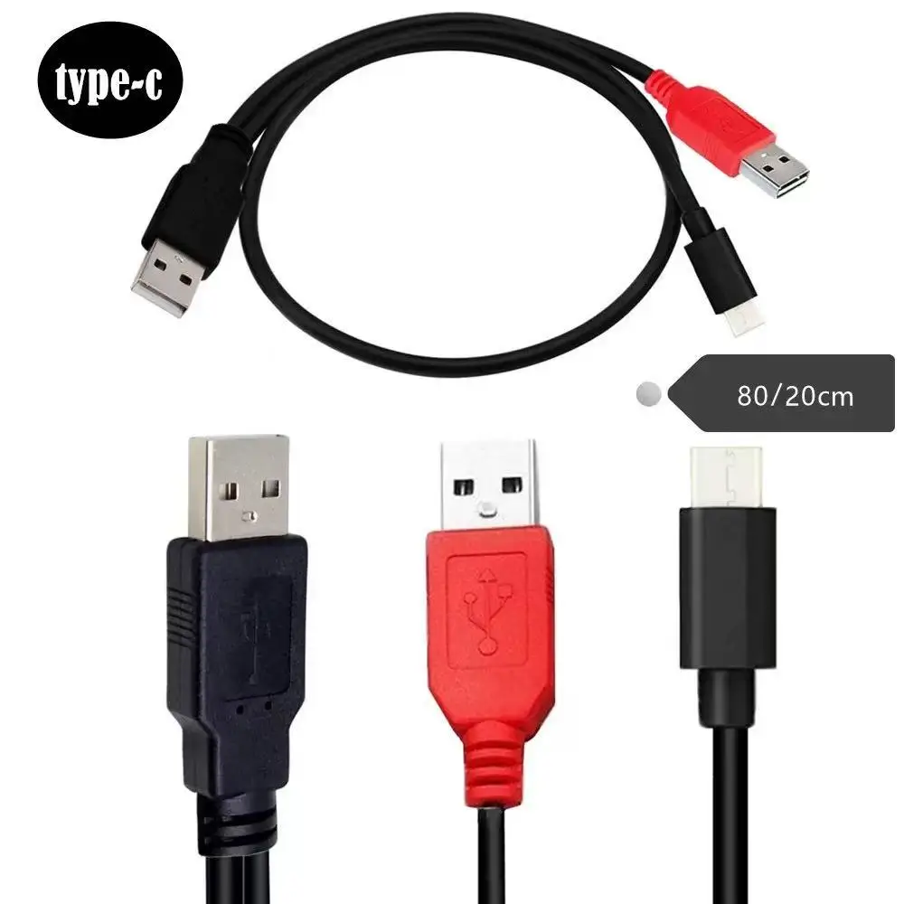 Divisor en Y USB2.0/tipo-c 2 en 1 con fuente de alimentación USB para disco duro externo de escáner de impresora - imagen 5