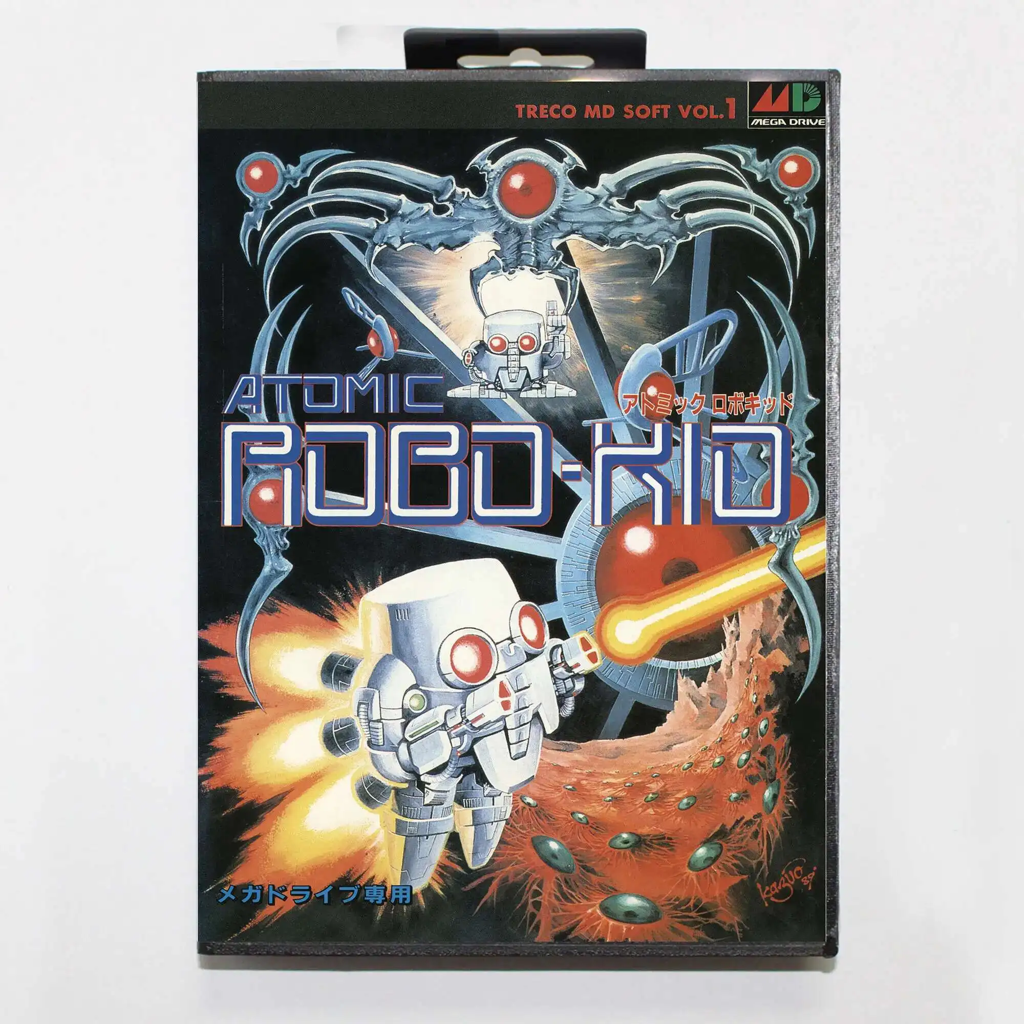Tarjeta de juego RoboKid atómico de gran oferta con caja al por menor, carrito MD de 16 bits para sistema Sega Mega Drive/Genesis