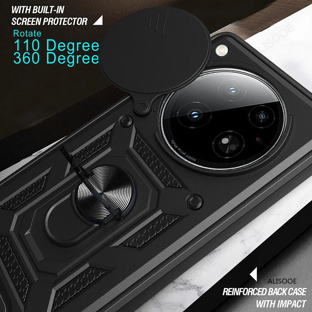 Armadura Funda para OPPO Find X8 Pro Funda deslizante Cámara anillo de protección soporte contraportada para OPPO Find X8 5G Capa - imagen 5