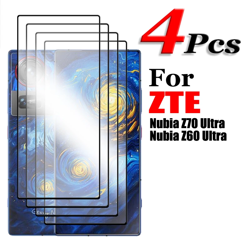 2/3/4 Uds para ZTE Nubia Z70 Ultra 5G vidrio templado para Nubia Z60 Z70 Ultra Protector de pantalla HD cubierta completa pegamento vidrio Protector