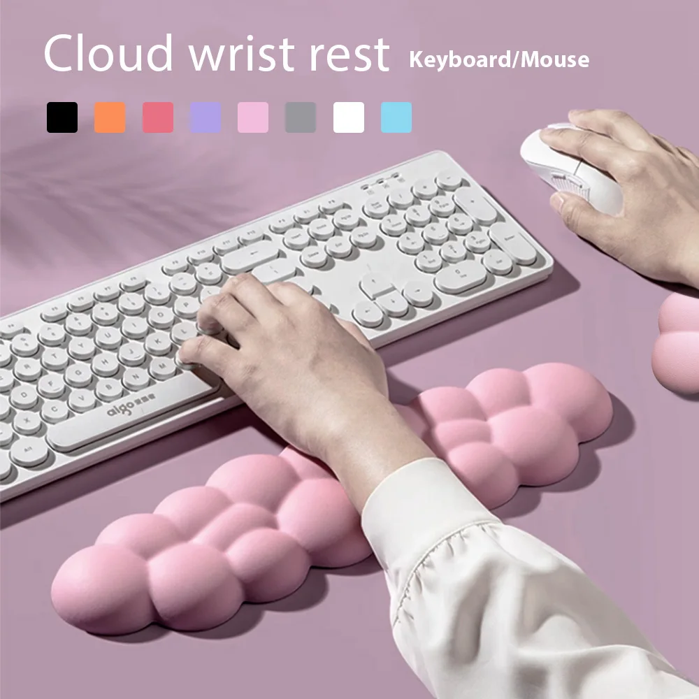 Alfombrilla de ratón suave antideslizante, Material de goma, reposamuñecas para oficina, accesorios de juego, forma de nube, teclado, alfombrilla de ratón para juegos