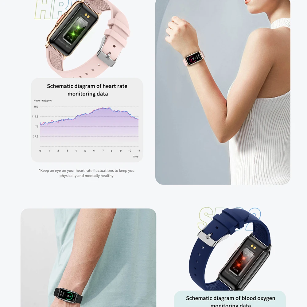 Reloj inteligente deportivo para hombre y mujer, pulsera con control del ritmo cardíaco y del oxígeno en sangre, pantalla completamente táctil, resistente al agua, novedad de 2024 - imagen 3