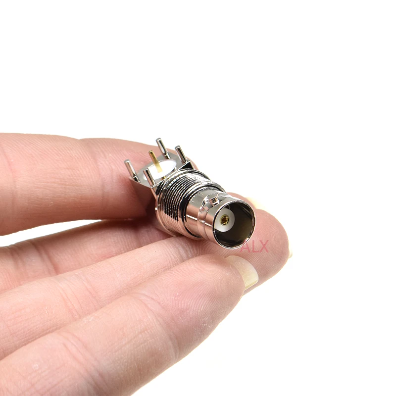 2 uds Q9 5pin Bnc hembra enchufe ángulo recto conector Coaxial Rf montaje Pcb 5 pines Bnc Jack - imagen 4