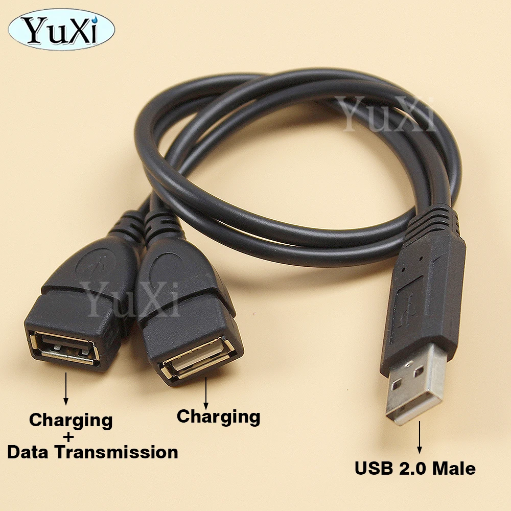 1 pieza USB 2,0 Cable adaptador USB doble divisor 1 a 2 hembra a USB 2 macho Cable de transmisión de datos de carga - imagen 4