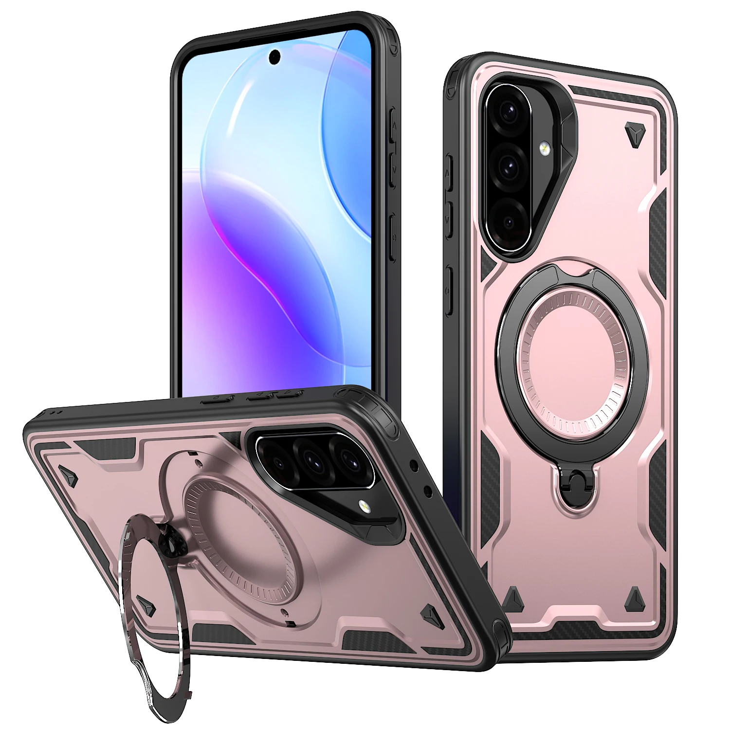 Funda de teléfono magnética giratoria de lujo 360 para Samsung S25 Ultra S24 Plus S23 A17 A55 A25 soporte para MagSafe cubierta a prueba de golpes - imagen 2