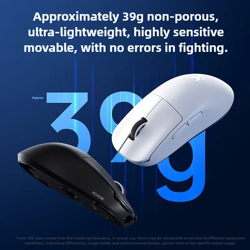 MCHOSE L7 Pro Esports Ratón pequeño inalámbrico 3 modos Dual 8K PAW3395 Ligero 39g para juegos y oficina - imagen 3