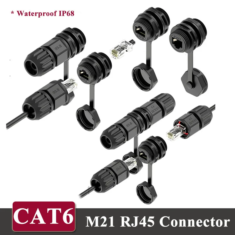 Conector de red RJ45 resistente al agua 8P8C enchufe de red recto 1.5A 125V rj45 conectores de red de comunicación de datos IP68