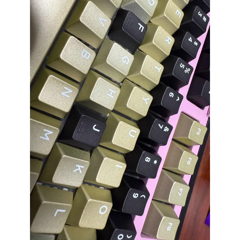 Sanmu periférico negro oro imitación ánodo fuegos artificiales conjunto completo cereza perfil 87 con textura de Metal teclas aleación de Zinc regalo - imagen 5