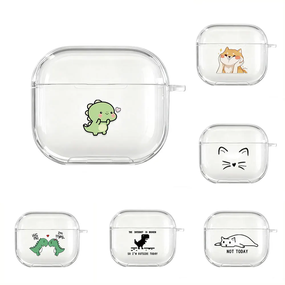 Funda protectora suave de TPU para auriculares Airpods 4, funda para Apple Airpods Pro 3 2 1 Airpods4, parachoques pintado con animales a prueba de golpes