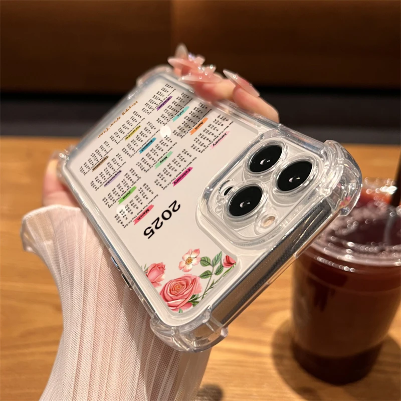 Funda de teléfono con calendario de serpiente de Año Nuevo 2025, funda suave transparente a prueba de golpes para iPhone 16 15 14 13 12 11 Pro X XR XS Max 7 8 Plus - imagen 5