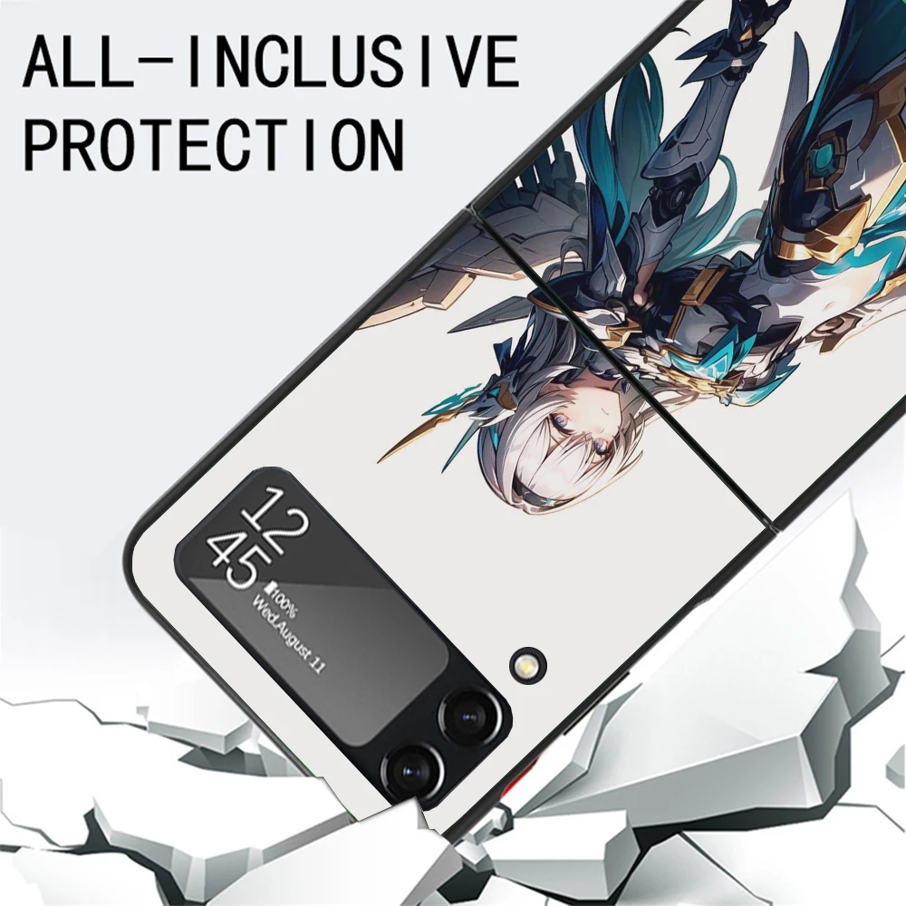 Honkai Star Rail Firefly fundas de teléfono negras para Samsung Z Flip 7 6 5 4 3 galaxia de lujo ZFlip7 ZFlip6 Flip5 Flip4 Flip3 Shell Cove - imagen 3