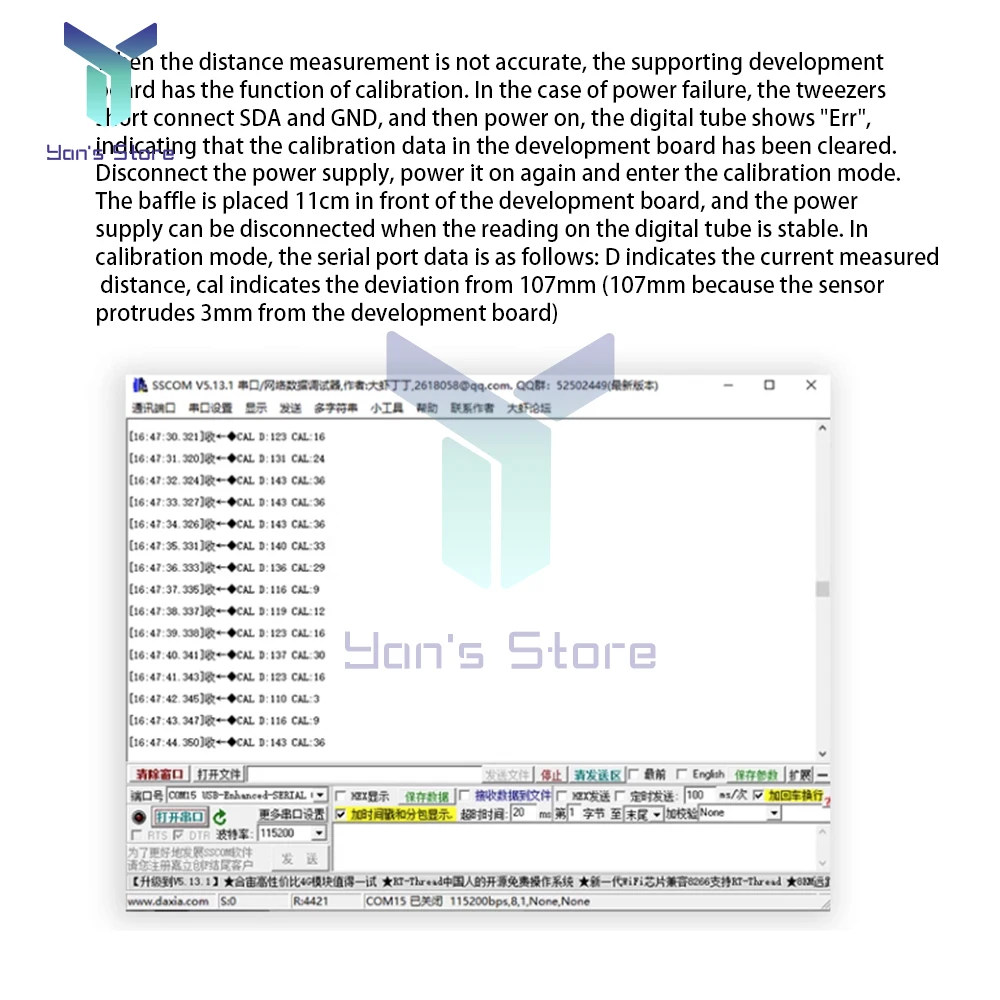 Sensor ultrasónico VL53LOX pantalla LED Detector de ondas ultrasónicas módulo de rango Sensor transductor de distancia para Arduino 3,3 V-5V - imagen 5