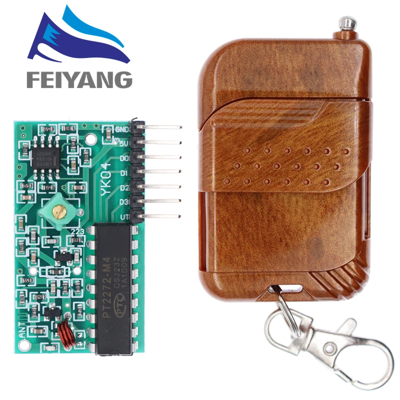1 Juego IC 2262/2272 4 CH 315Mhz llave kits de Control remoto inalámbrico módulo receptor DaiDian
