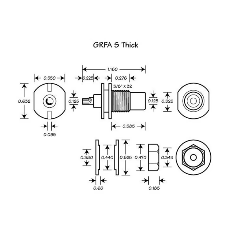 GRFA Conector hembra RCA chapado en rodio – Gama panel chasis audio - imagen 3