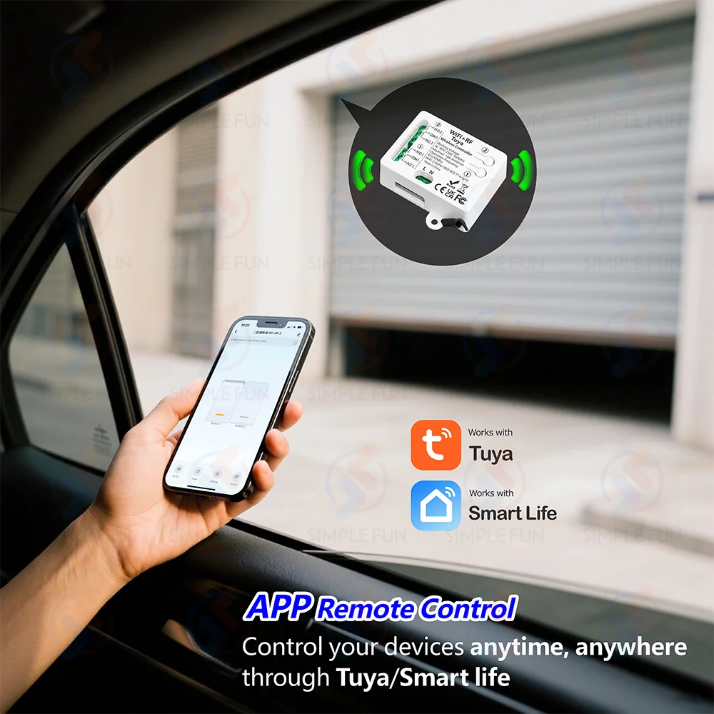 Tuya WiFi RF interruptor inteligente inalámbrico 110V 220V 230V 10A 2CH relé compatible con Alexa Google Home para Control remoto luz Motor de garaje - imagen 5