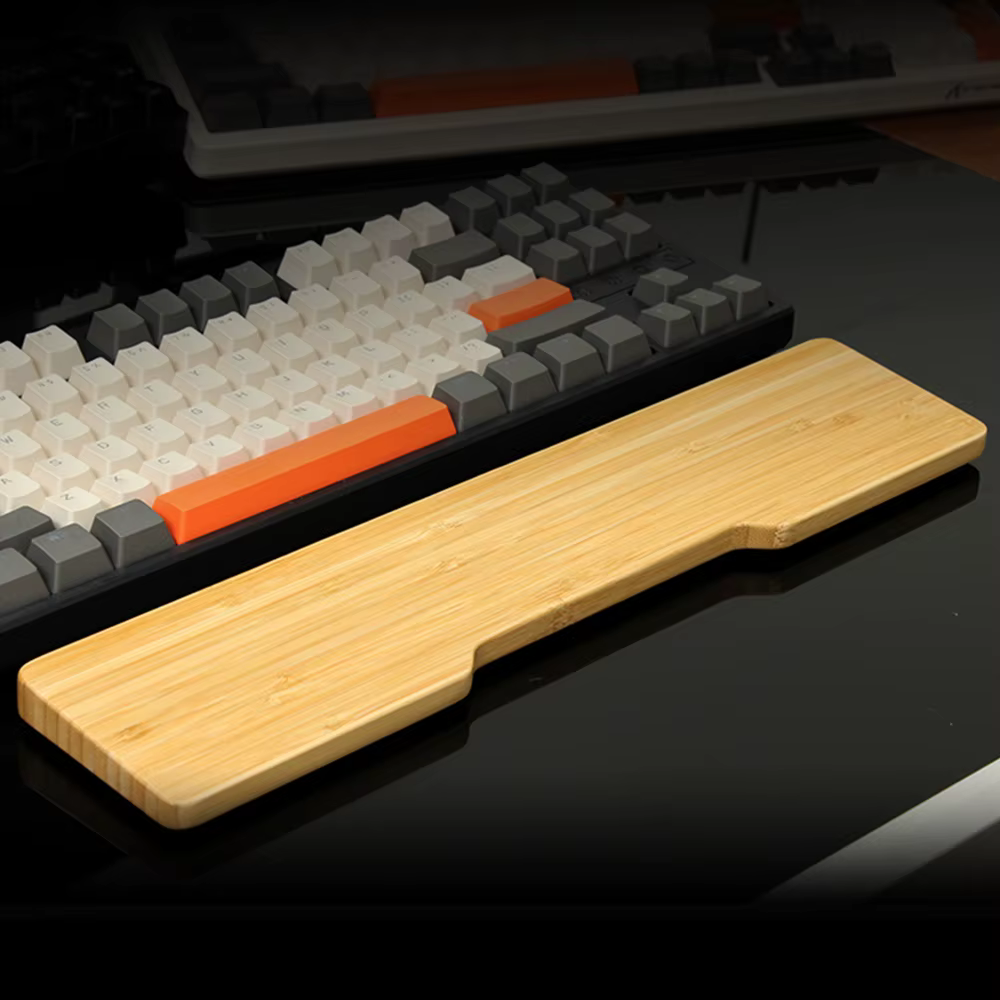 ECHOME-reposamanos para teclado de bambú hecho a mano, reposamuñecas personalizado, teclado ergonómico para teclados mecánicos de 61/68/87/98/104 teclas