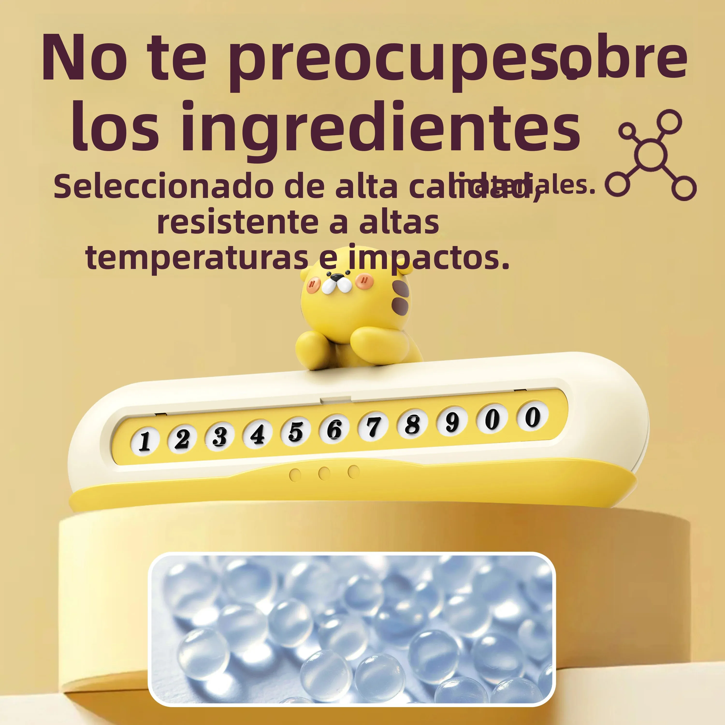 Placa de estacionamiento temporal para coche, letrero de teléfono, placa de número de teléfono, decoración de coche de dibujos animados, placa de número de teléfono, adorno para salpicadero - imagen 4