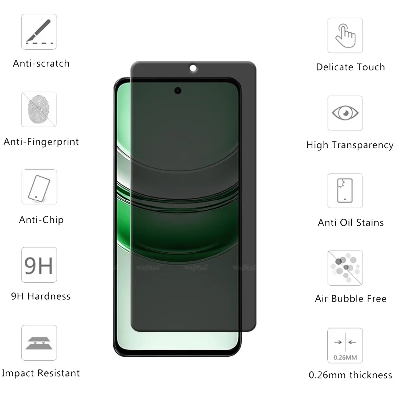 4/3/2/1 Uds para Realme C71 vidrio OPPO Realme C71 vidrio templado 9H Protector de pantalla antiespía de privacidad Realme C71 C 71 - imagen 2