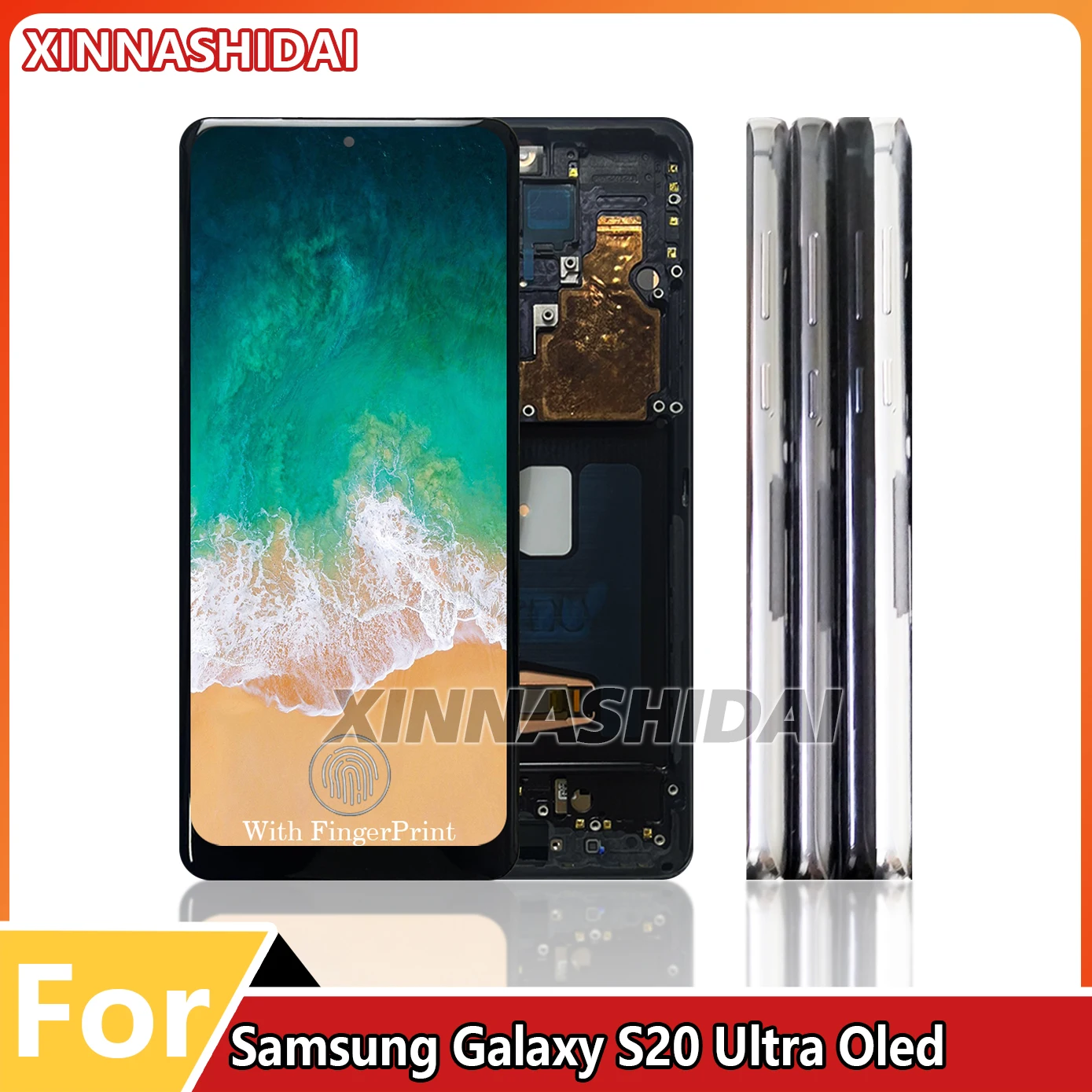 AAAAAA + calidad OLED para Samsung Galaxy S20 Ultra 5G tamaño pequeño pantalla LCD marco de pantalla táctil digitalizador montaje