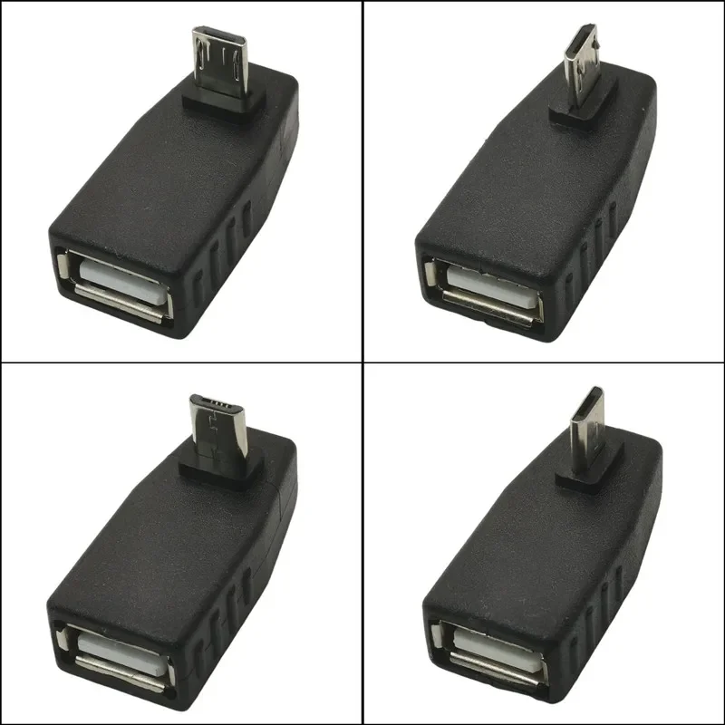 Conector en ángulo arriba, abajo, izquierdo y derecho Micro USB 2,0 macho a USB 2,0 hembra OTG adaptador de Cable de 90 grados para disco flash USB - imagen 2