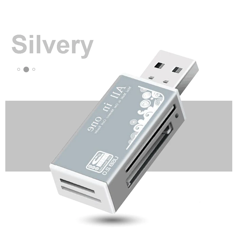 Lector de tarjetas 4 puertos USB2.0 memoria SD tarjeta TF SDHC MMC/RS MMC TF MS/MS PRO/MS DUO M2 adaptador para ordenador portátil accesorios de PC de escritorio - imagen 5