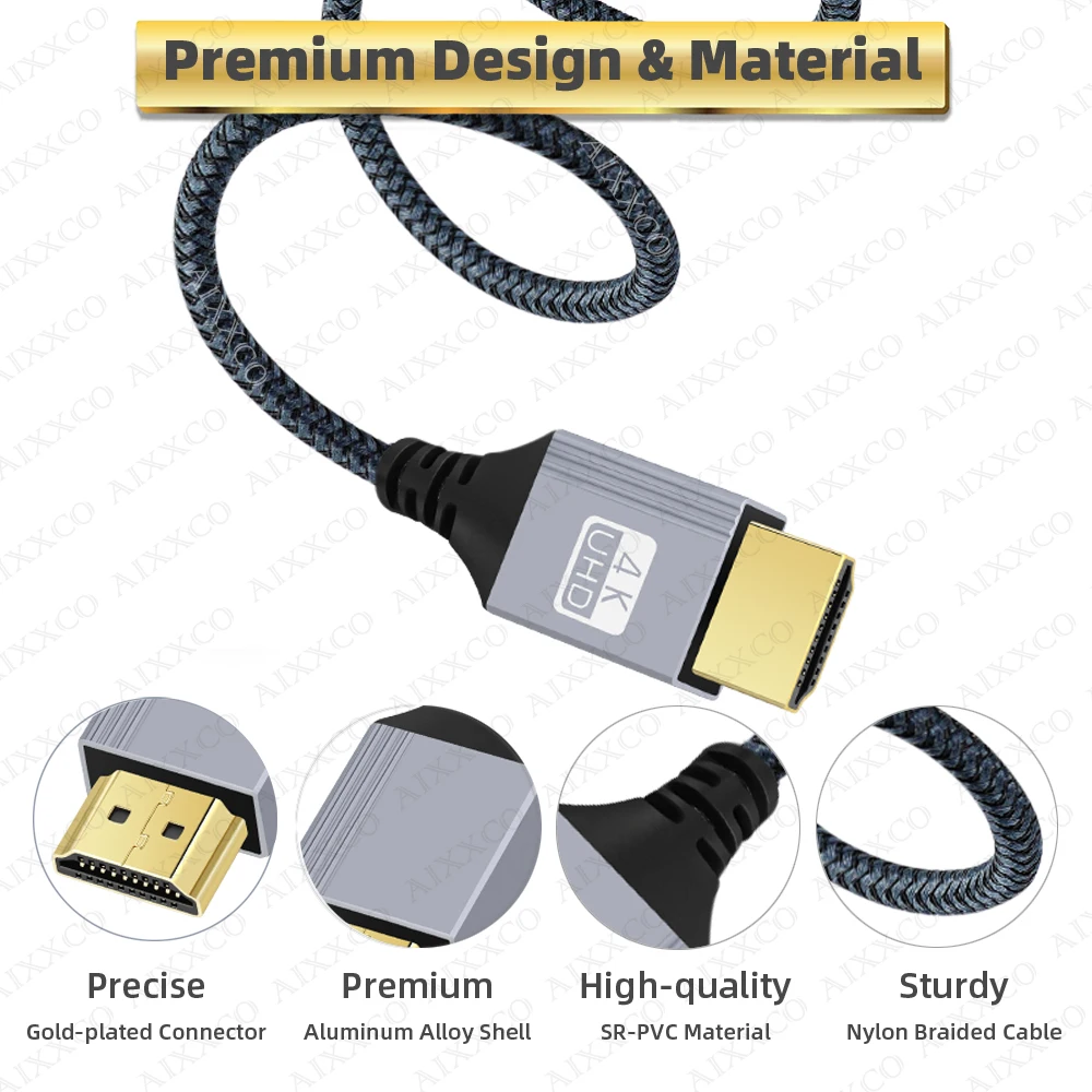 Cable HDMI 2.0 4K 60Hz Compatible Xiaomi Xbox PS5/PS4 2/3/5/10 m - imagen 2