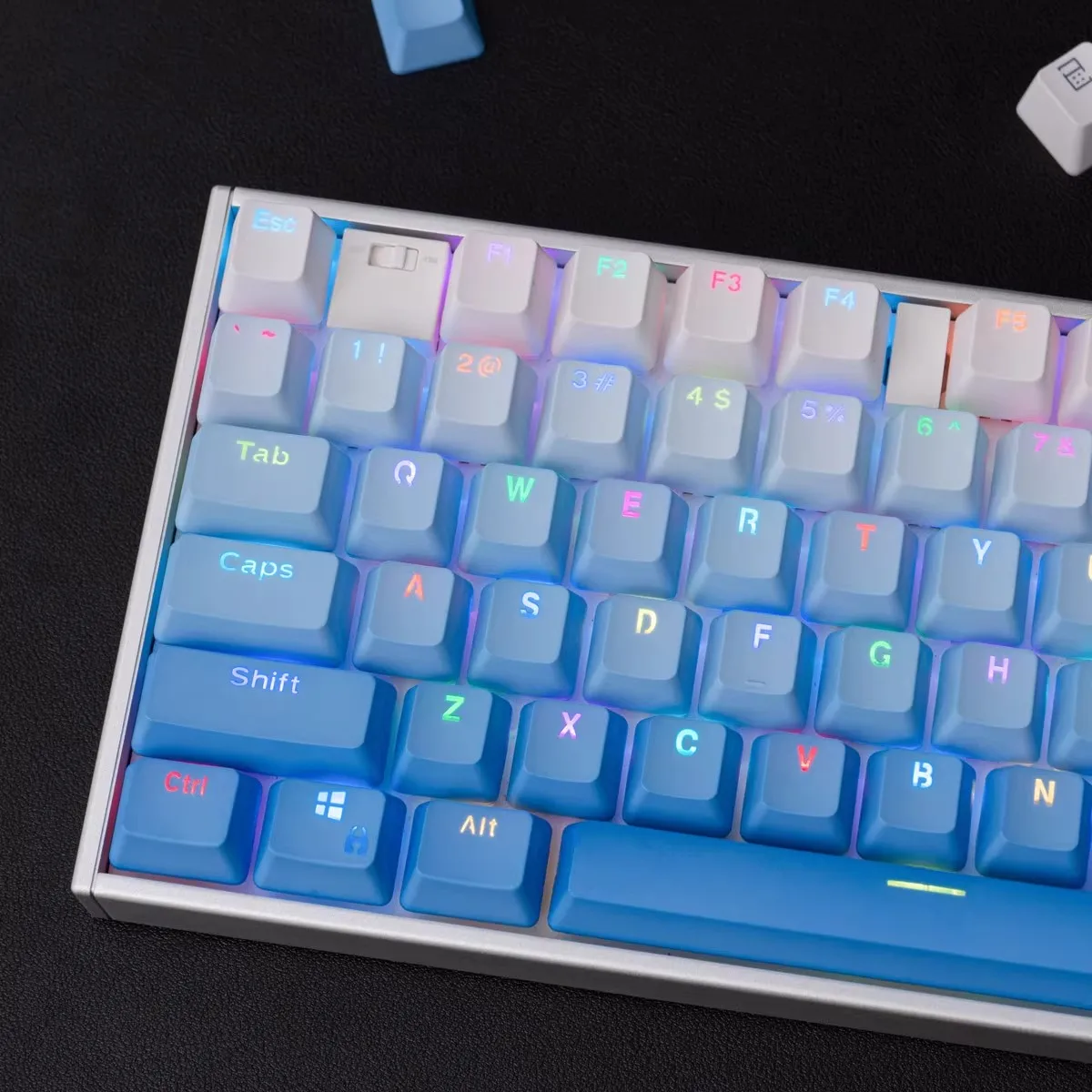 Juego de teclas azul cielo, 120 teclas PBT, doble disparo, fuente frontal brillante a través de teclas retroiluminadas para teclado mecánico personalizado MX Switch - imagen 3