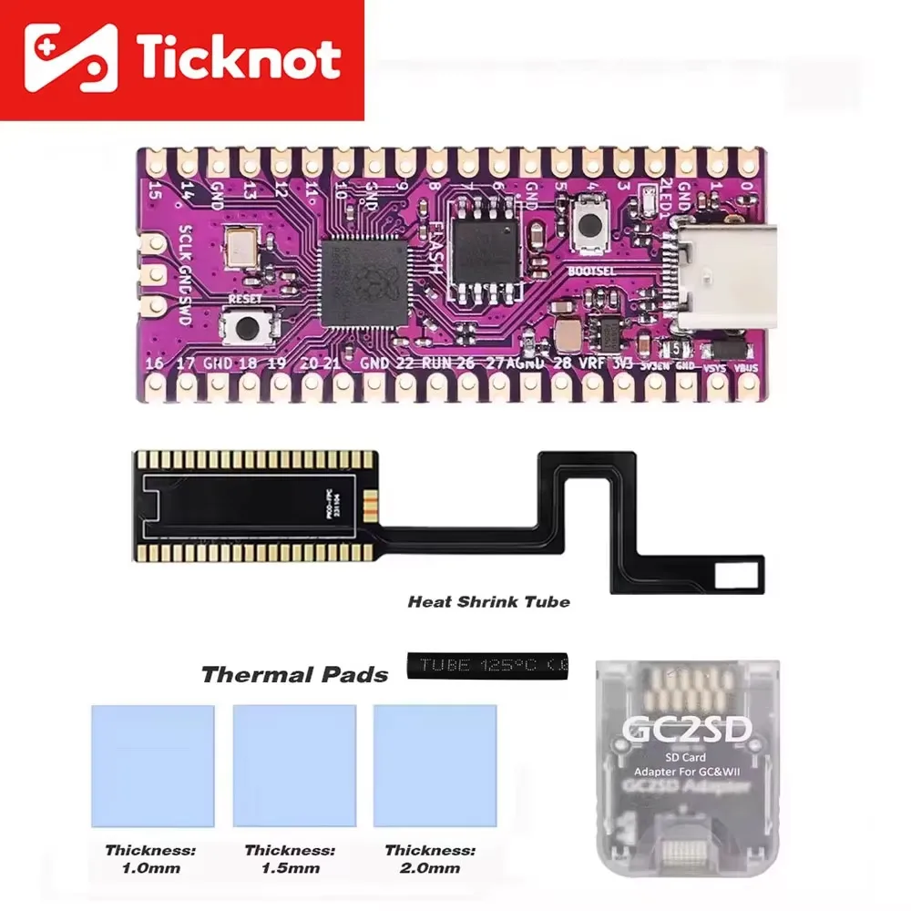 Cable flexible Picoboot para Gamecube DOL-001 Raspberry Pi Pico Board con adaptador GC2SD/SD2SP2 Pro para accesorios de juego NGC