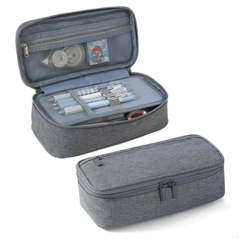 Estuche lápiz sencillo bolso a lápiz estuche bolígrafo 2 capas bolígrafos lápices lápices lápiz k1kf - imagen 5